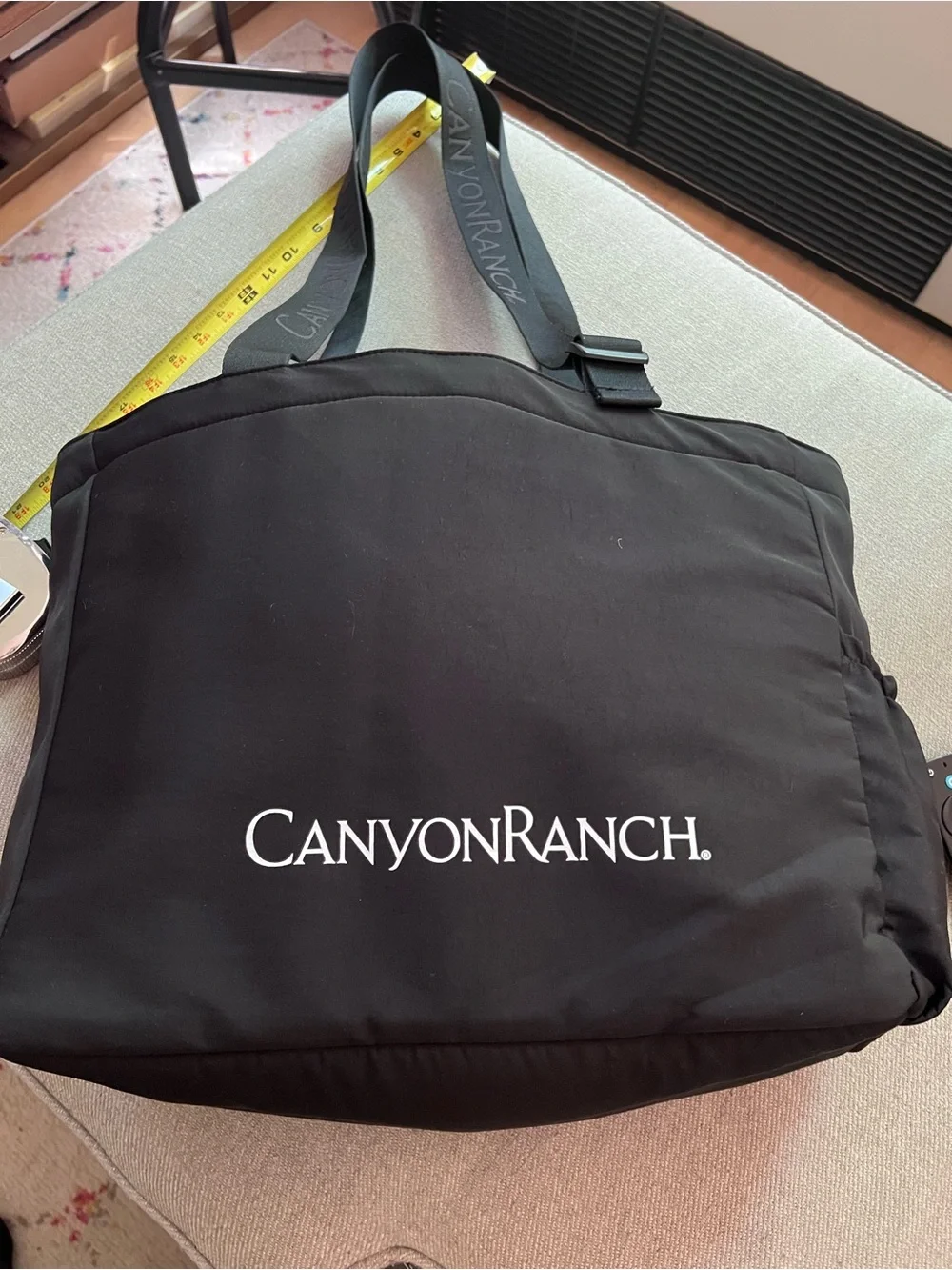 Canyon Ranch Luxury Wellness Spa Black Nylon Utility Travel Tote Bag